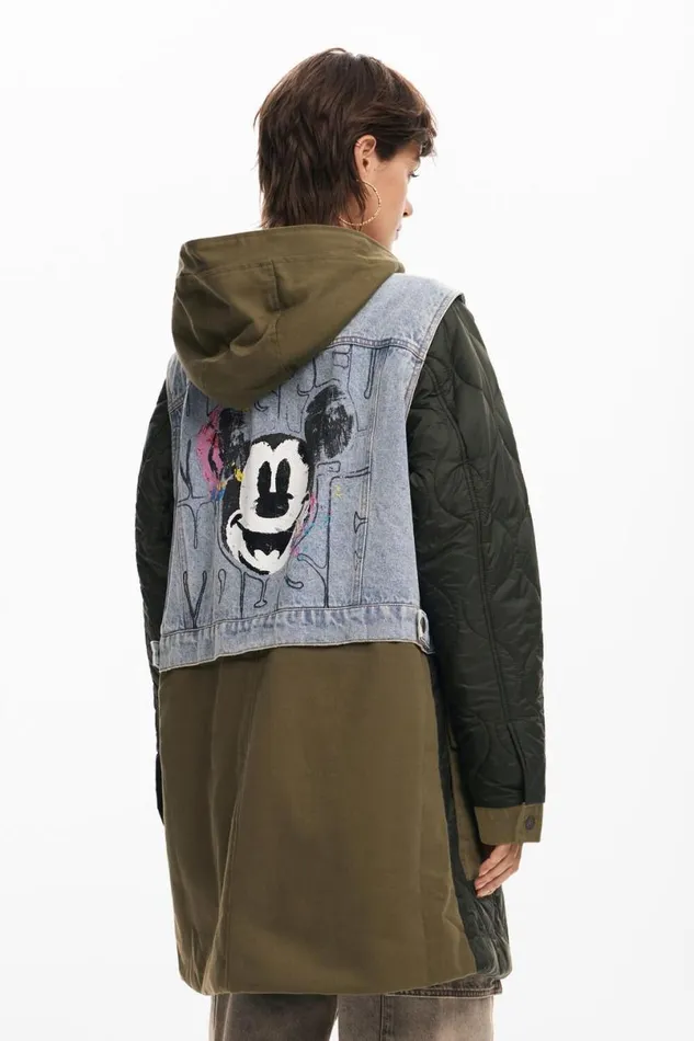 Women Coats And Jackets Desigual Hybrid Parka With Mickey Hood