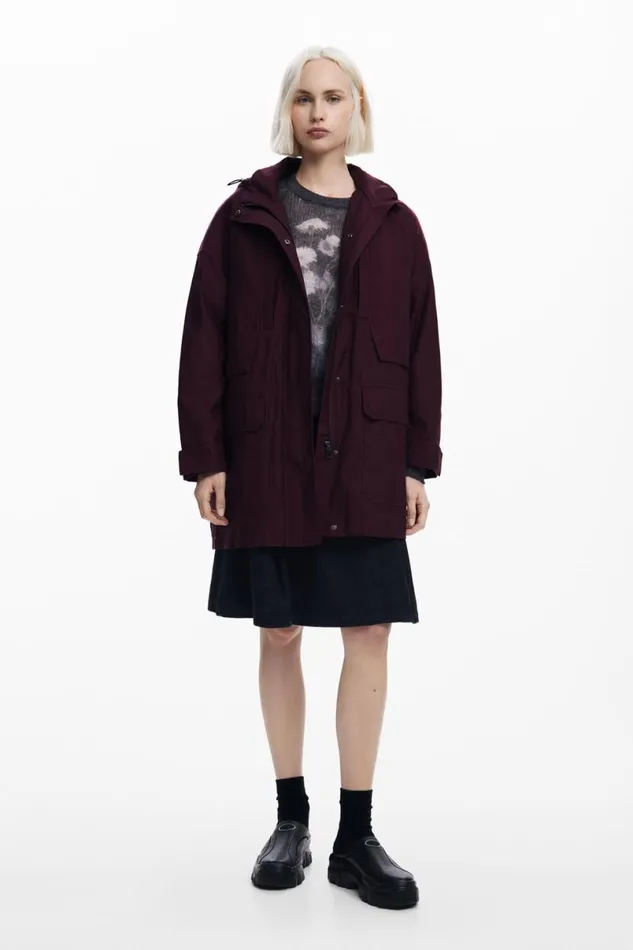 Women Coats And Jackets Desigual Long Jacket With Patches