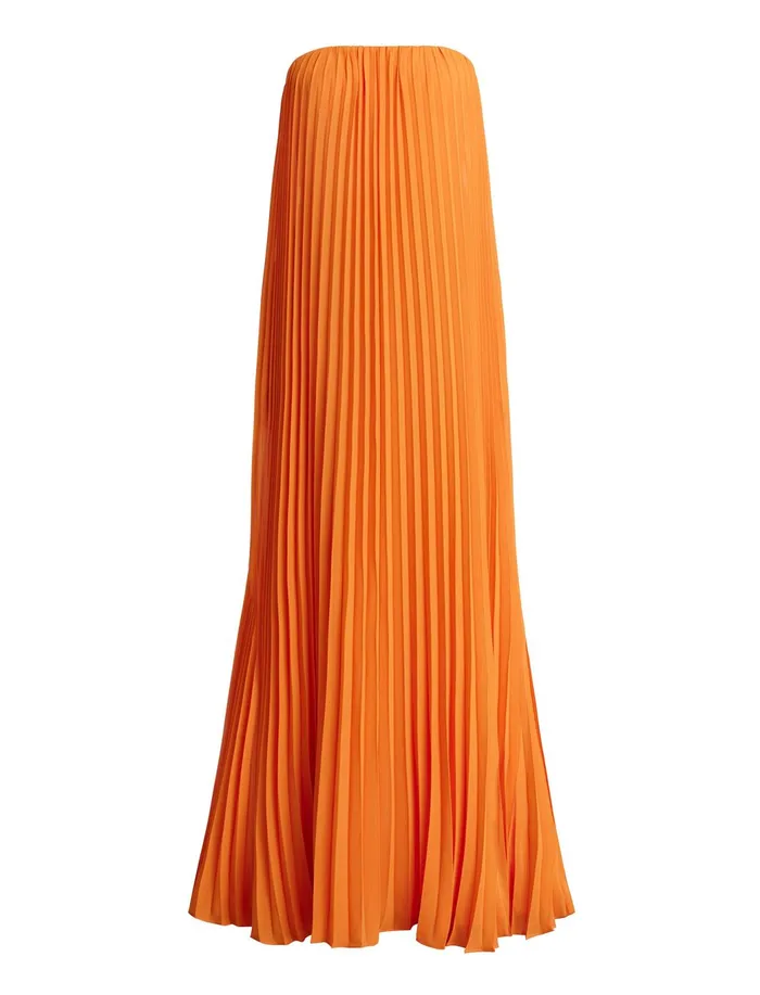 Women Cocktail and Party Dresses BCBG Cressida Strapless Gown Russet Orange