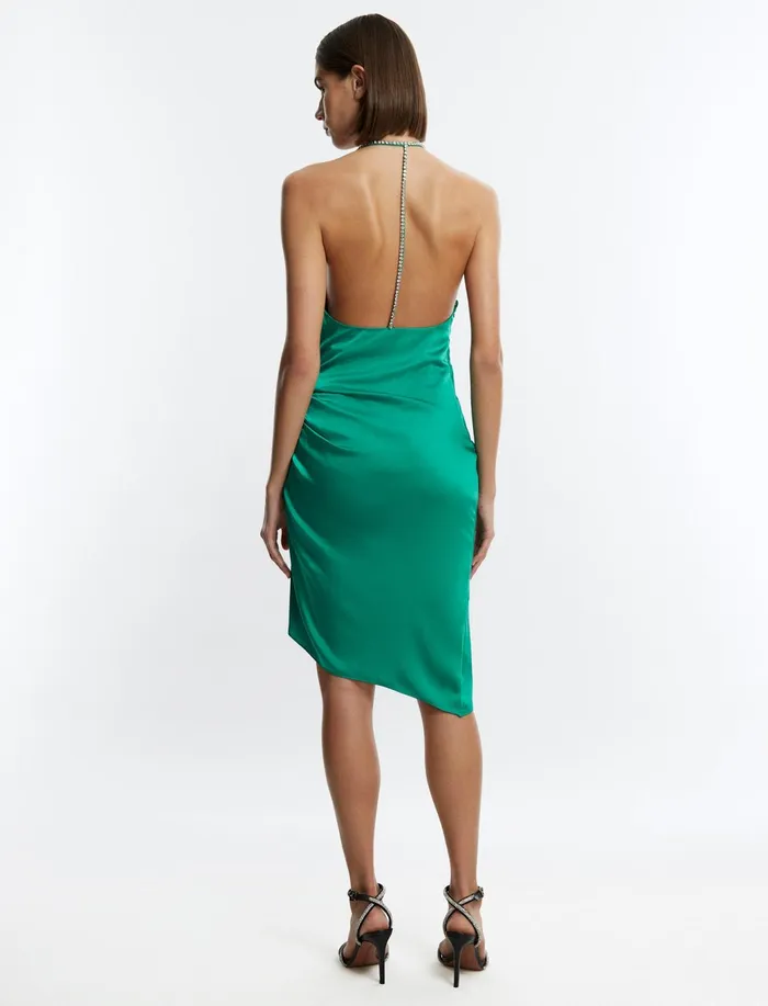 Women Cocktail and Party Dresses BCBG Green Anwen Ruched Mini Dress Green