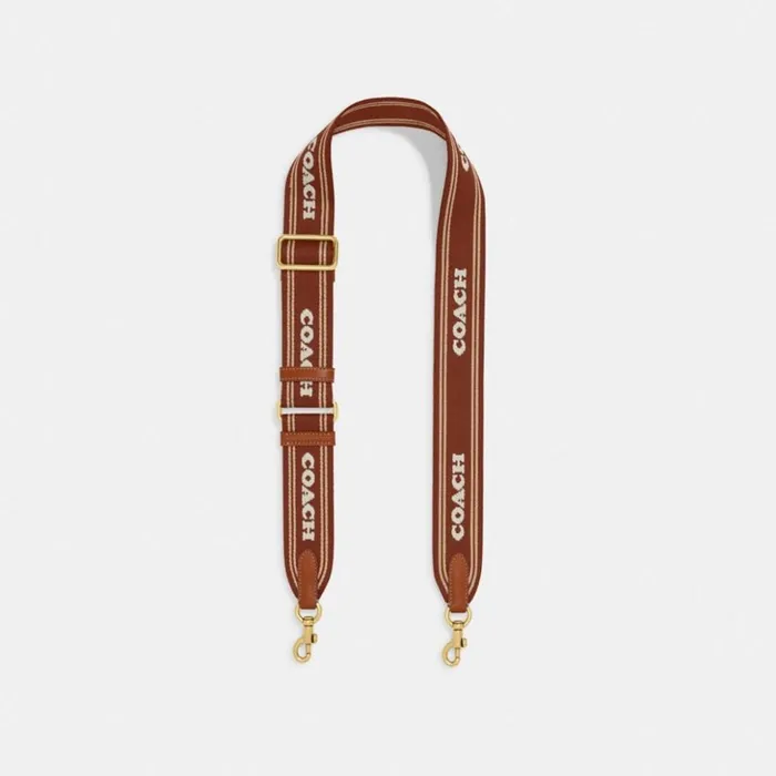 Women Colorblock Webbing Strap Brass1941 Saddle Multi Coach Bag Straps and Keychains