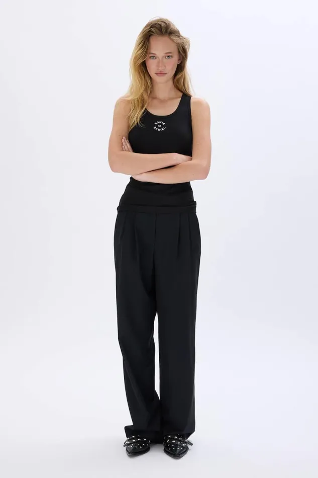 Women Cotton Tank Top Black Black Sonia Rykiel Tank Tops
