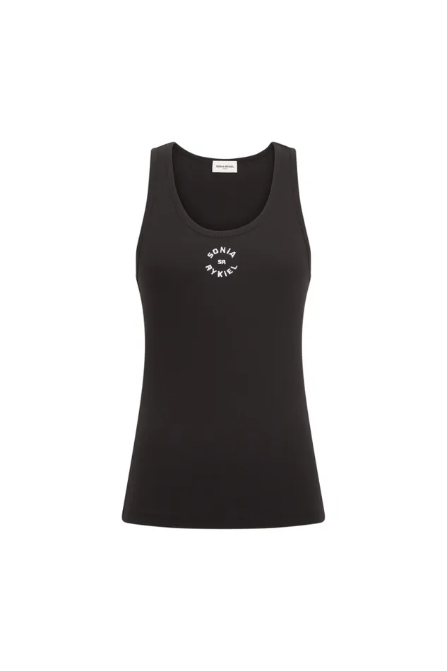 Women Cotton Tank Top Black Black Sonia Rykiel Tank Tops