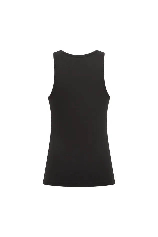 Women Cotton Tank Top Black Black Sonia Rykiel Tank Tops