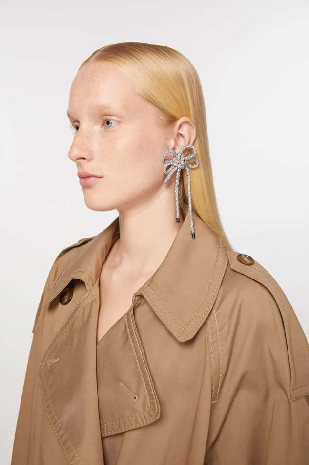 Women Crystal Cord Earring Antique Silversilver Acne Studios Jewellery