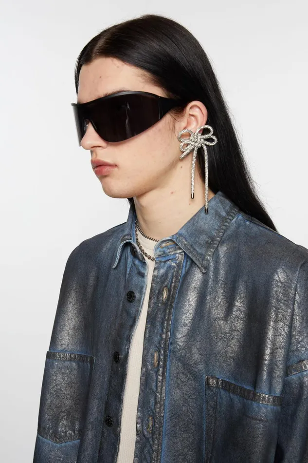 Women Crystal Cord Earring Antique Silversilver Acne Studios Jewellery