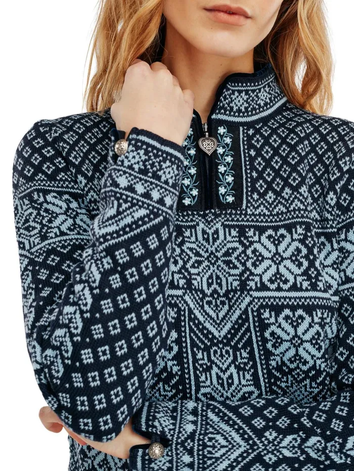 Women Dale Of Norway Halfzip Peace Knit Sweater
