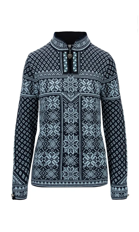 Women Dale Of Norway Halfzip Peace Knit Sweater