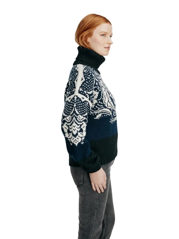 Women Dale Of Norway Turtleneck Blomdalen Sweater 8211 Alpacamerino