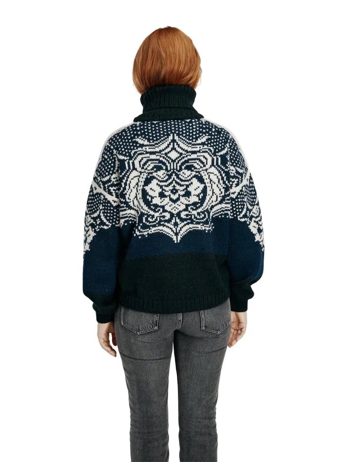 Women Dale Of Norway Turtleneck Blomdalen Sweater 8211 Alpacamerino