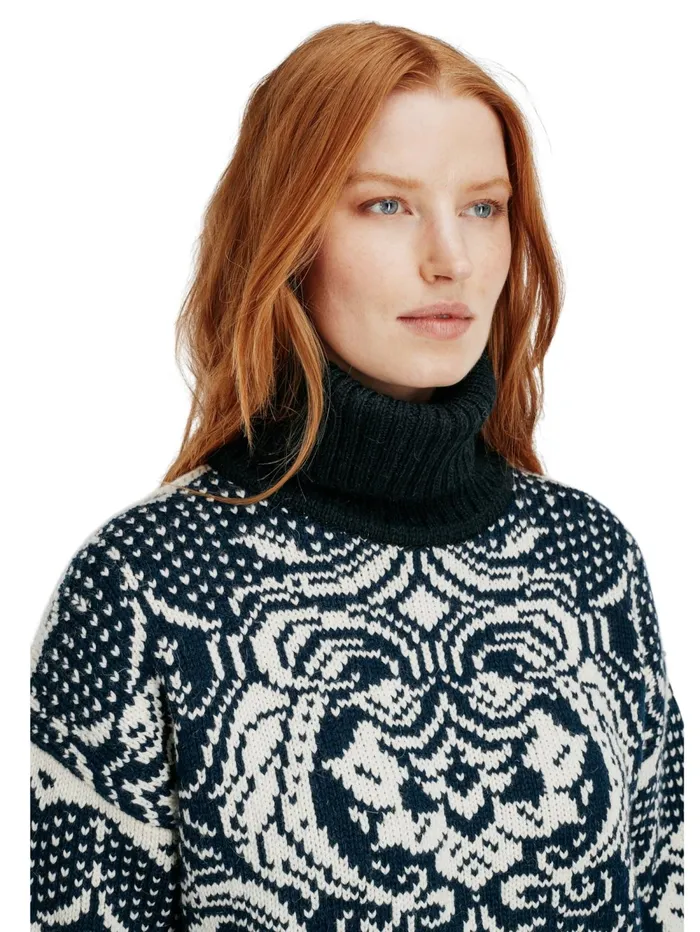 Women Dale Of Norway Turtleneck Blomdalen Sweater 8211 Alpacamerino