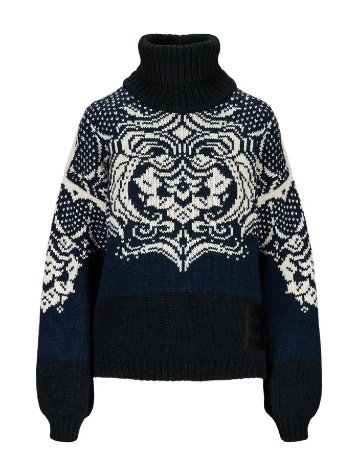 Women Dale Of Norway Turtleneck Blomdalen Sweater 8211 Alpacamerino
