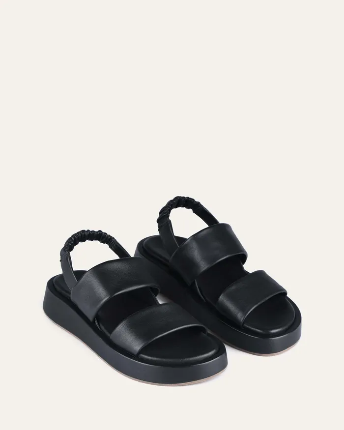 Women Dana flat sandals black leather FLAT SANDALS jomercer Women Dana flat sandals black leather FLAT SANDALS jomercer