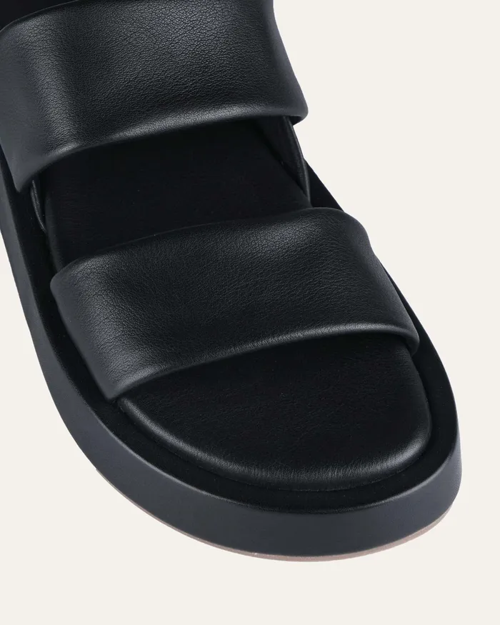 Women Dana flat sandals black leather FLAT SANDALS jomercer Women Dana flat sandals black leather FLAT SANDALS jomercer