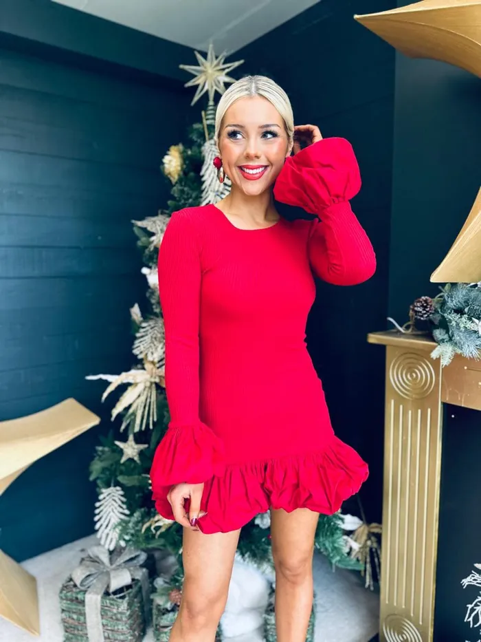 Women Day Dress Canella Lane Anna Detailed Mini Dress Red