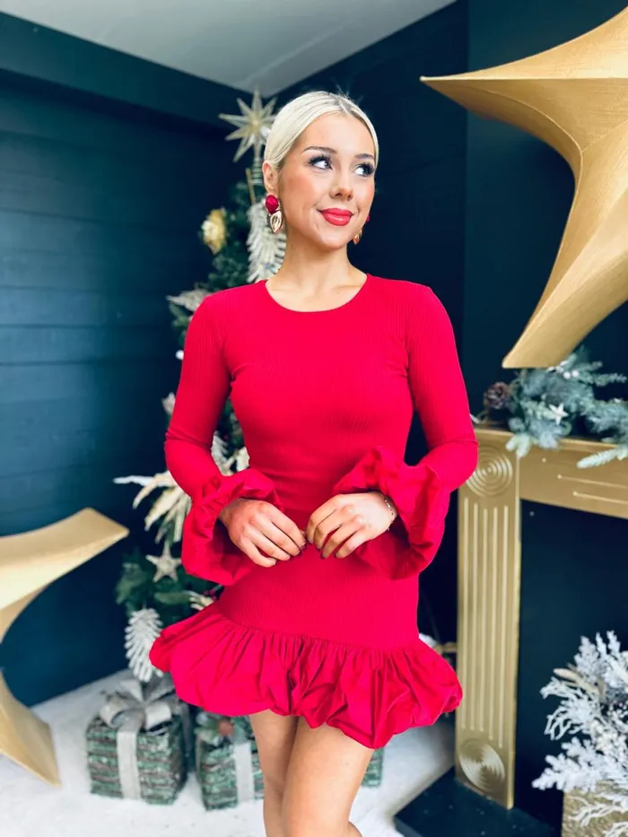 Women Day Dress Canella Lane Anna Detailed Mini Dress Red
