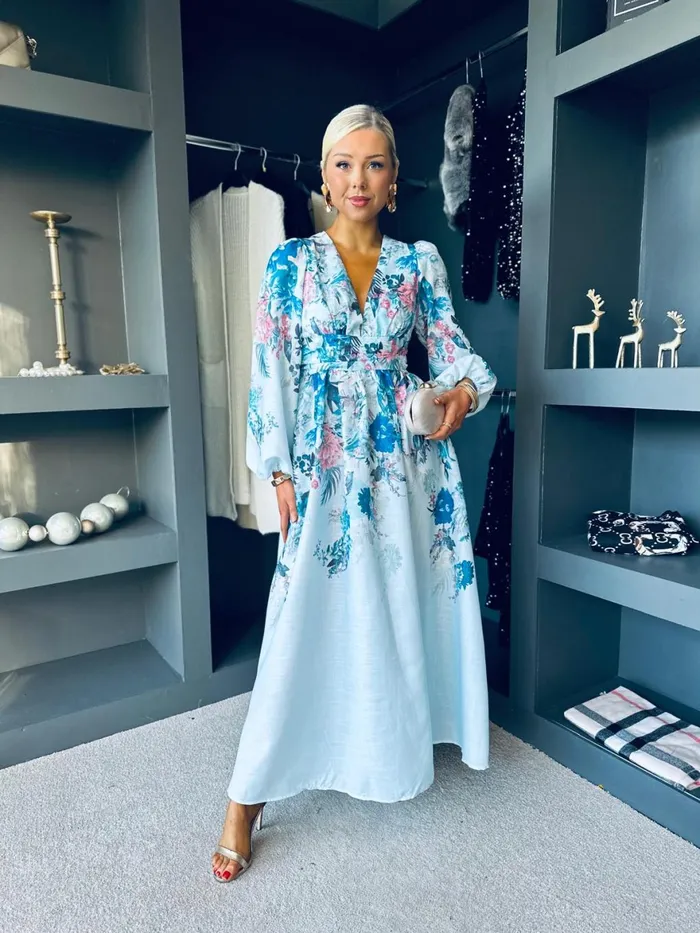 Women Day Dress Canella Lane Eden Floral Occasion Dress Blue