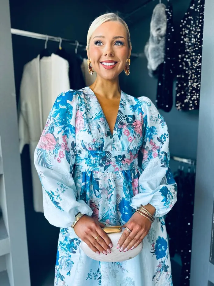 Women Day Dress Canella Lane Eden Floral Occasion Dress Blue