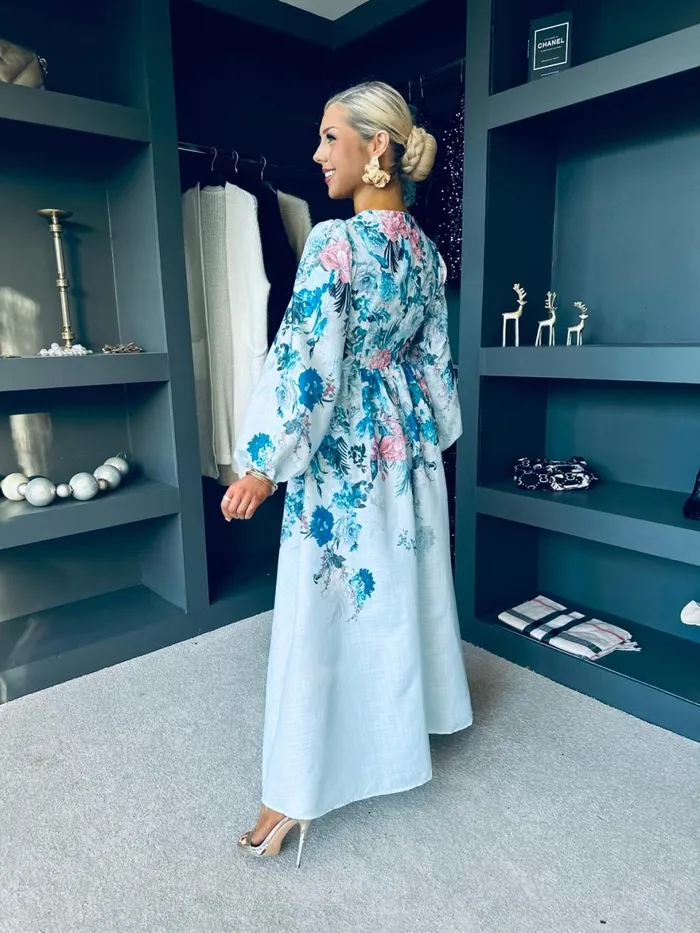 Women Day Dress Canella Lane Eden Floral Occasion Dress Blue