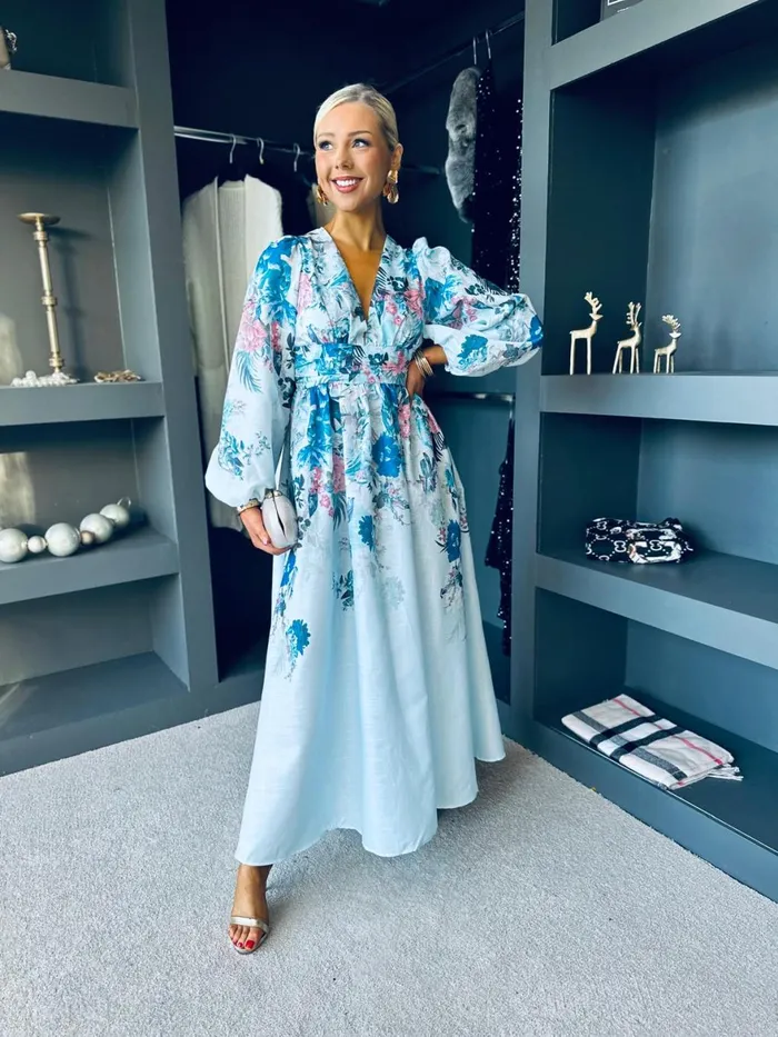 Women Day Dress Canella Lane Eden Floral Occasion Dress Blue