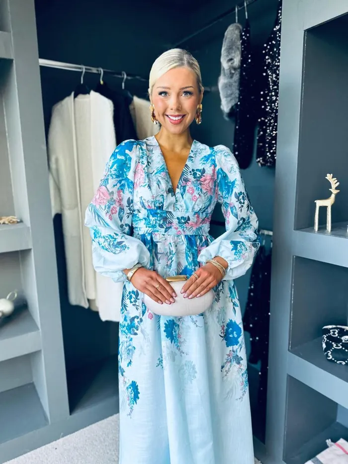 Women Day Dress Canella Lane Eden Floral Occasion Dress Blue