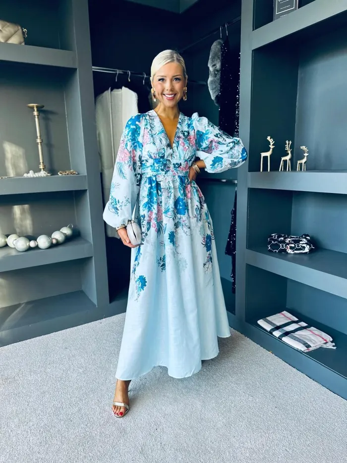Women Day Dress Canella Lane Eden Floral Occasion Dress Blue