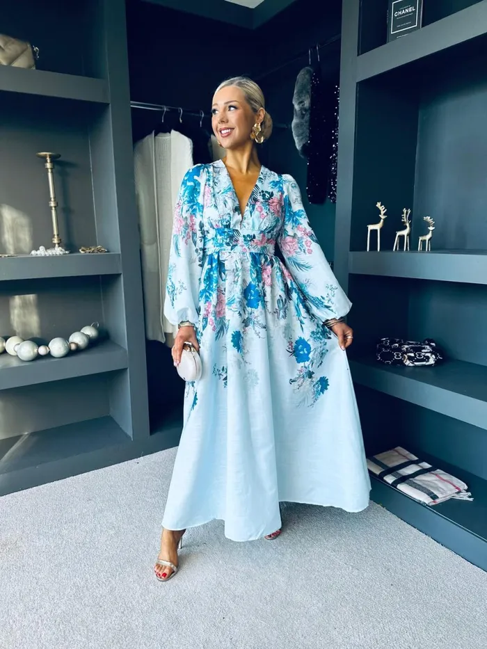 Women Day Dress Canella Lane Eden Floral Occasion Dress Blue
