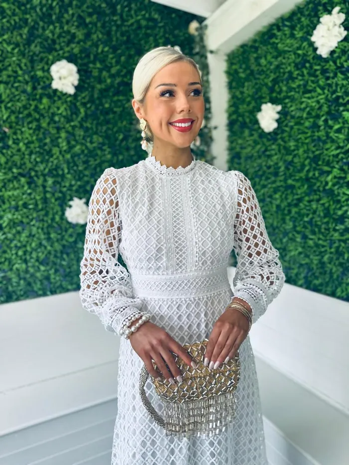 Women Day Dress Canella Lane London Crochet Detail Dress White