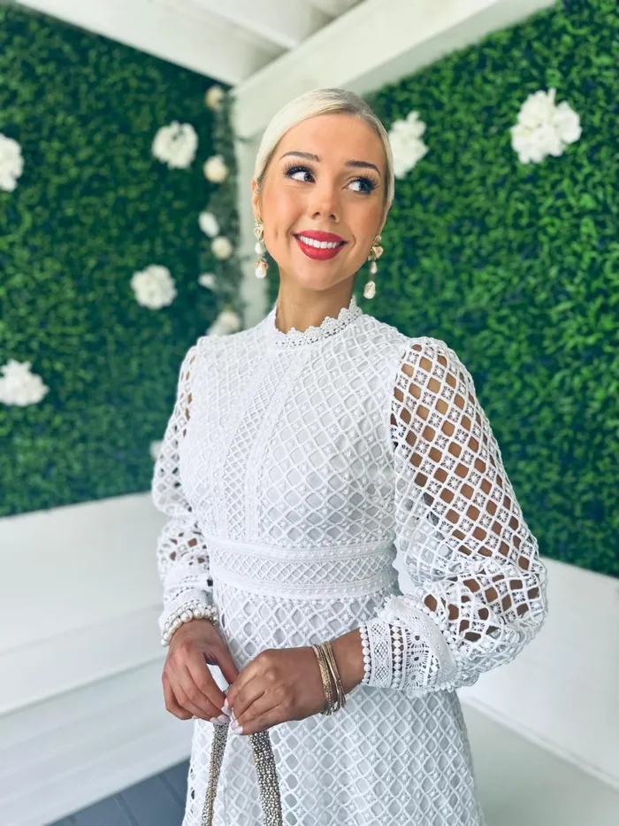 Women Day Dress Canella Lane London Crochet Detail Dress White