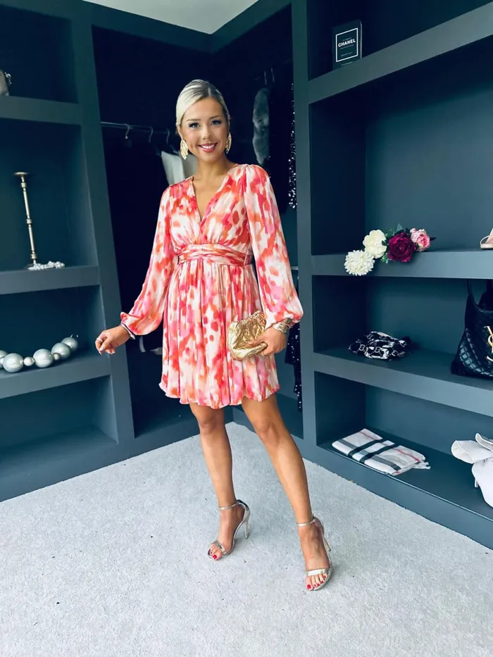 Women Day Dress Canella Lane Tiana Banded Mini Dress Coral