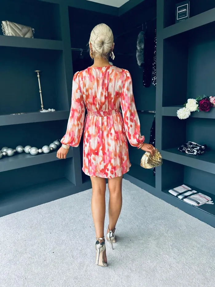 Women Day Dress Canella Lane Tiana Banded Mini Dress Coral