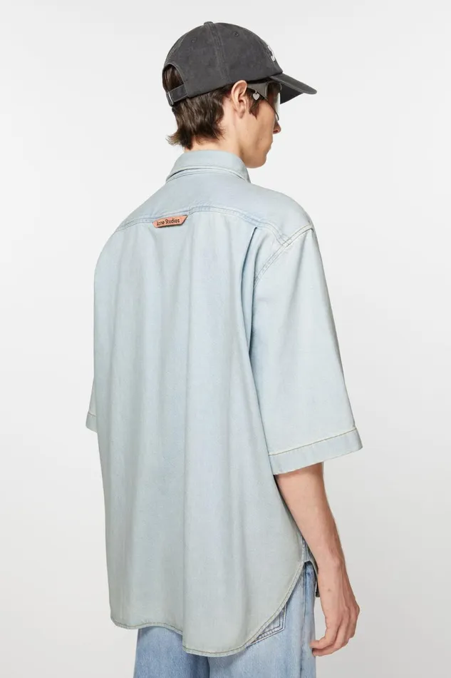 Women Denim Buttonup Shirt 8211 Relaxed Fit Indigo Blue Acne Studios Shirts and Blouses