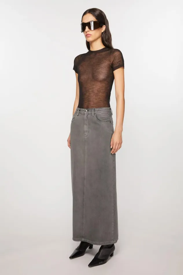 Women Denim Skirt Anthracite Grey Acne Studios Skirts
