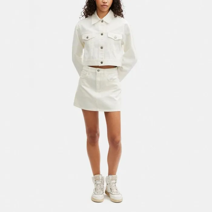 Women Denim Skirt White Coach Bottoms