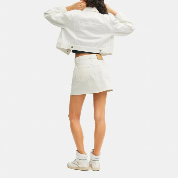 Women Denim Skirt White Coach Bottoms