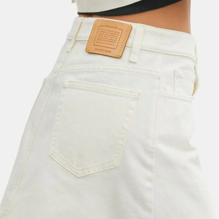 Women Denim Skirt White Coach Bottoms