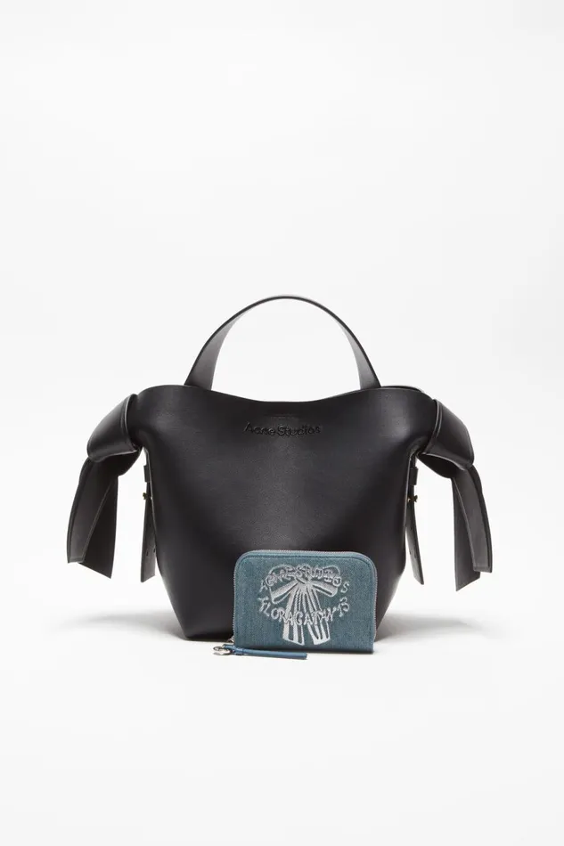 Women Denim Zip Wallet Dusty Blue Acne Studios Small Leather Goods