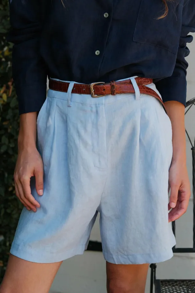 Women DONNI Bottoms The Linen Pleated Short