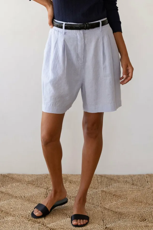 Women DONNI Bottoms The Linen Pleated Short