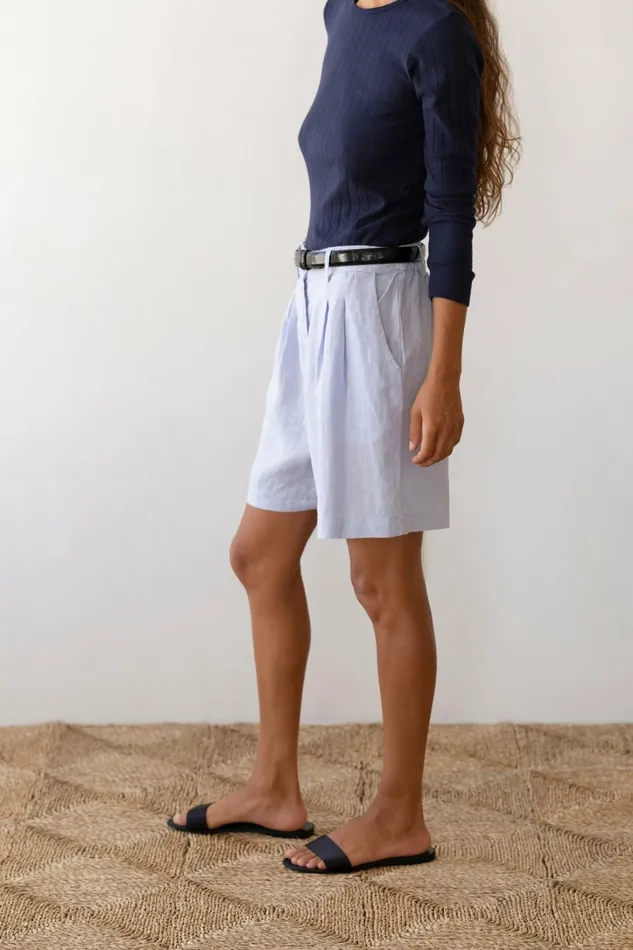 Women DONNI Bottoms The Linen Pleated Short