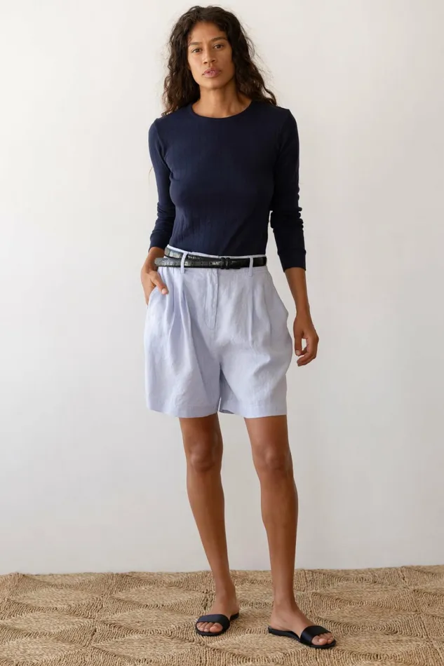 Women DONNI Bottoms The Linen Pleated Short