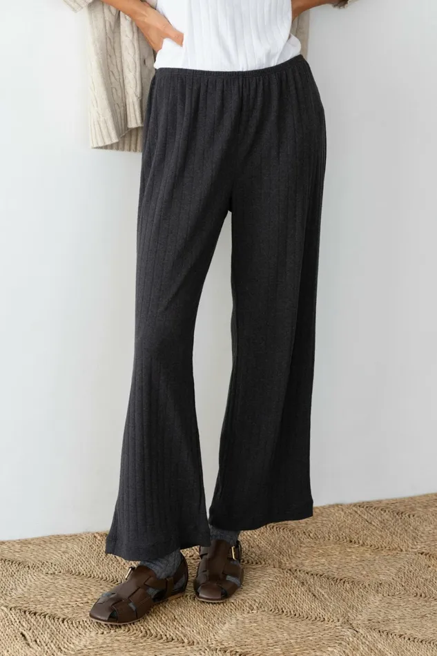 Women DONNI Bottoms The Pointelle Simple Crop Pant