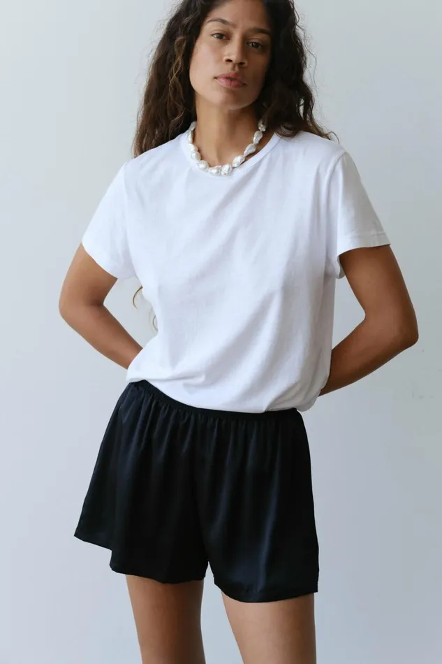Women DONNI Bottoms The Silk Tap Short
