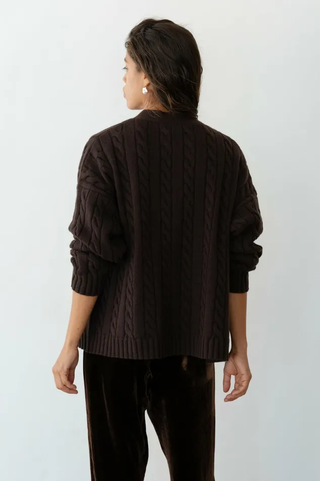 Women DONNI Sweaters The Cable VNeck Cardigan