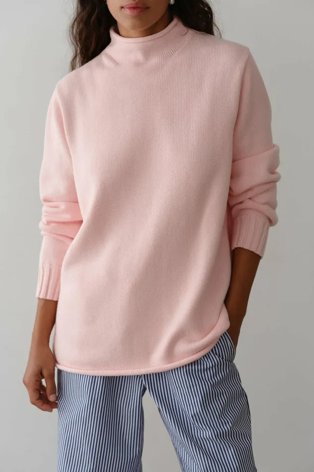 Women DONNI Sweaters The Cotton Cashmere Roll Neck Sweater