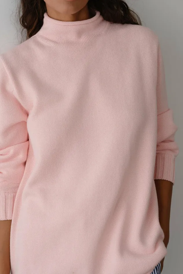 Women DONNI Sweaters The Cotton Cashmere Roll Neck Sweater
