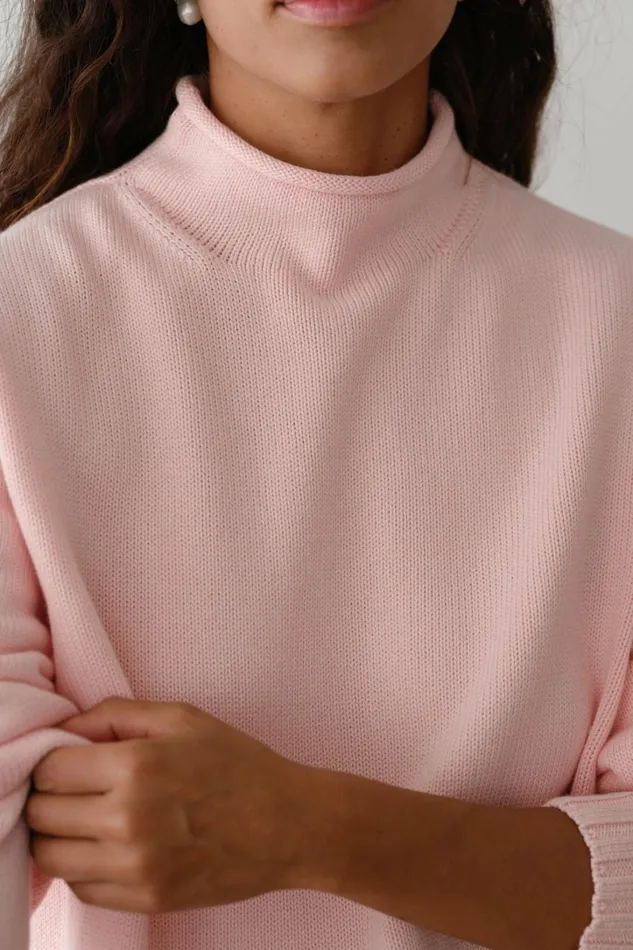 Women DONNI Sweaters The Cotton Cashmere Roll Neck Sweater