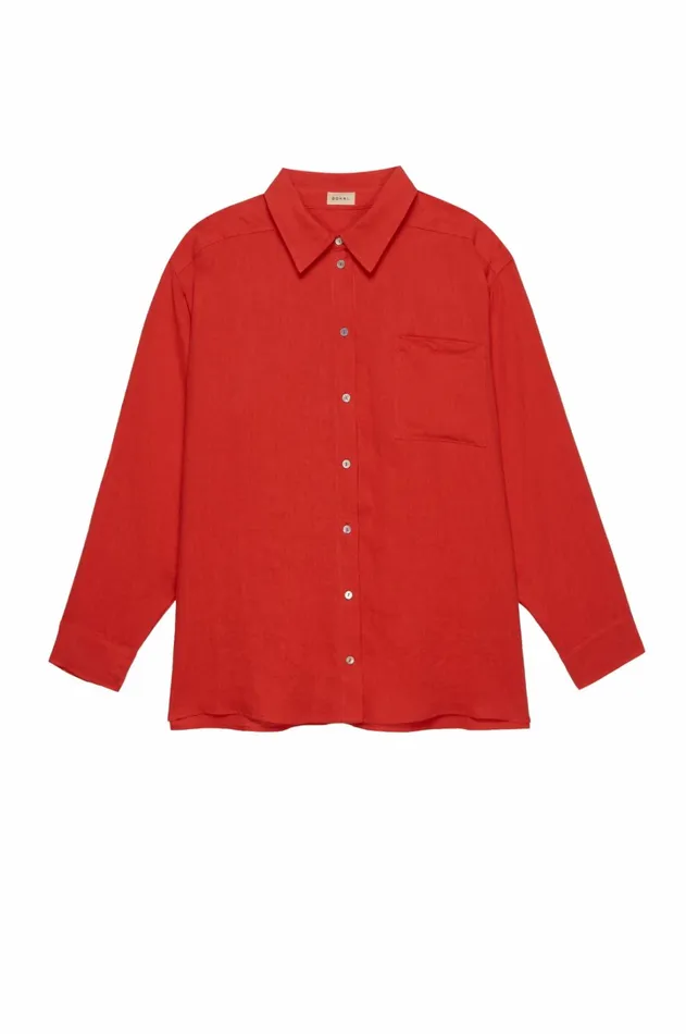 Women DONNI Tops The Linen Relaxed Shirt