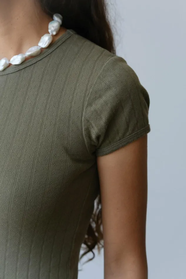 Women DONNI Tops The Pointelle Baby Tee
