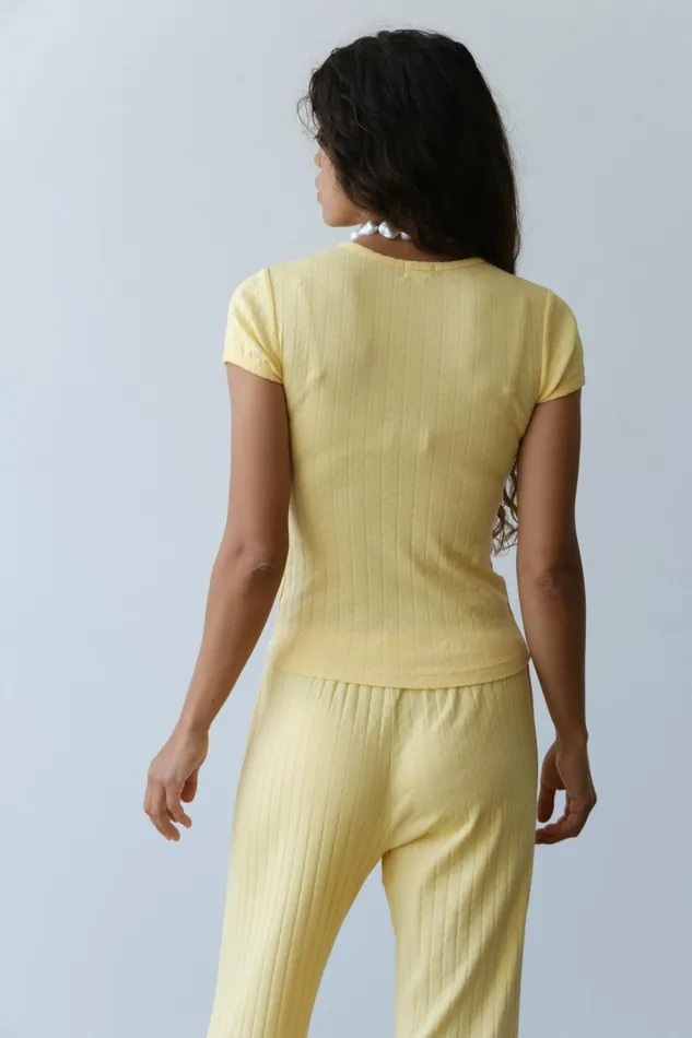 Women DONNI Tops The Pointelle Baby Tee